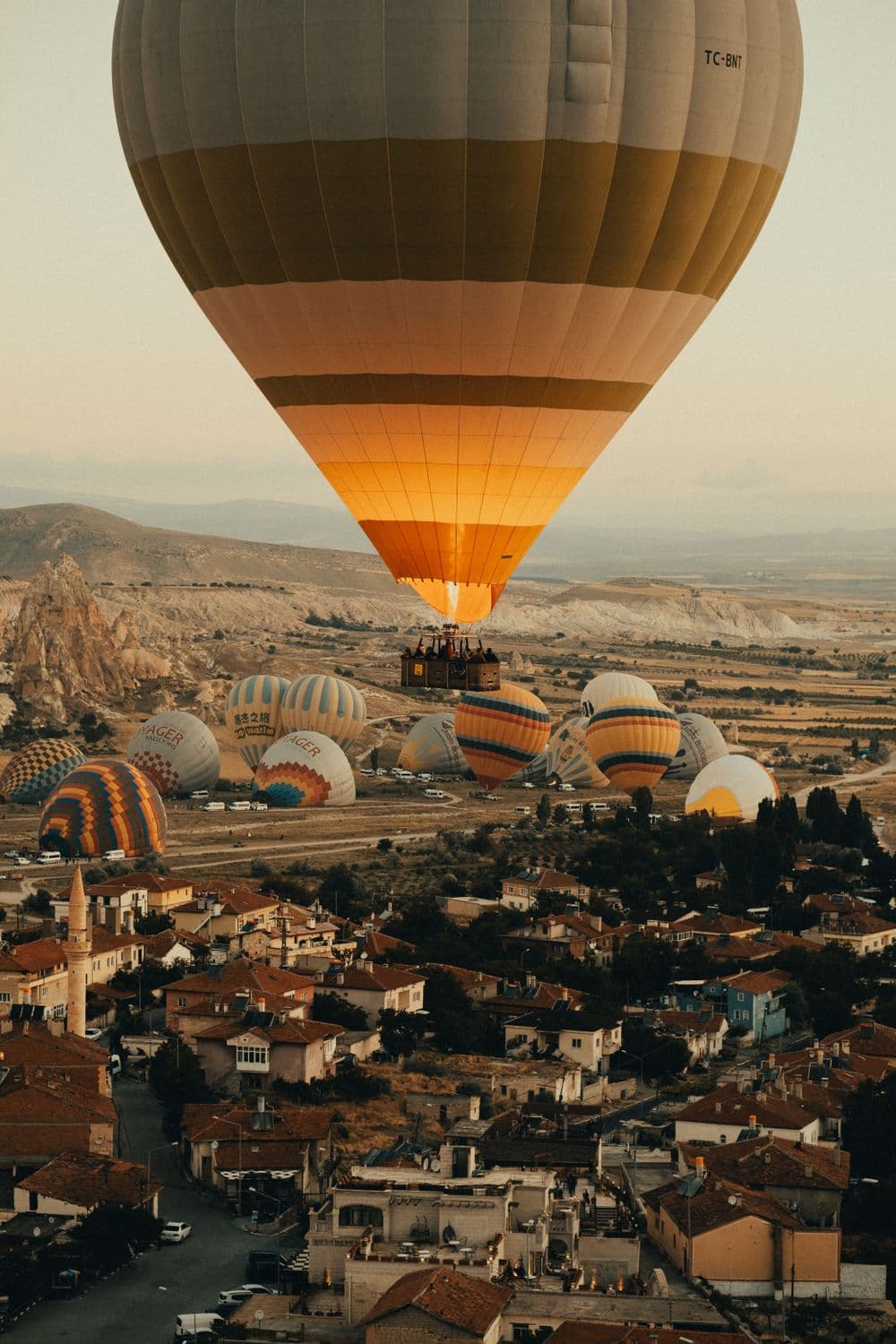 Cave hotel terrace overlooking Göreme, Cappadocia