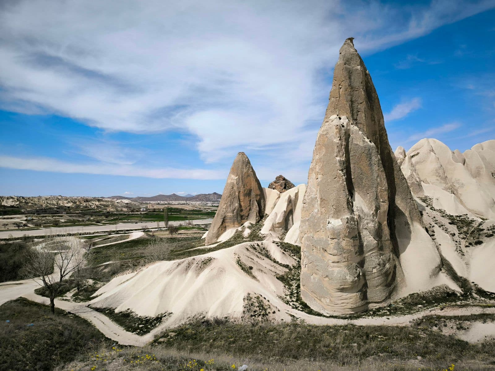 Fairy chimneys under a bright sky on the 1-day tour from Istanbul